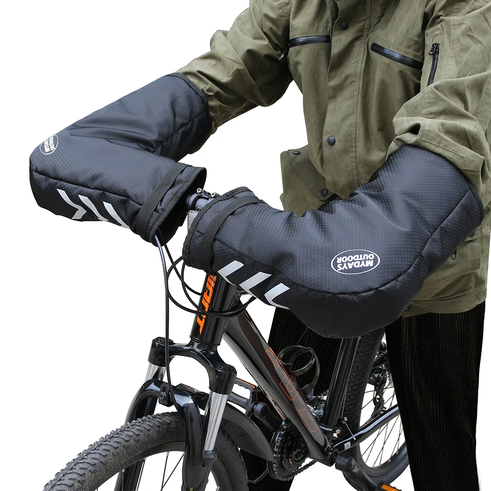 WinterThermalBikeBarGlovesMountainRoadBicycleHandlebarMittensWarmerCoverWaterproof