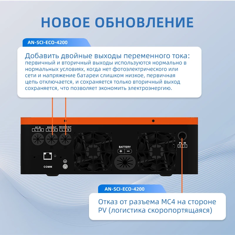 Solar Inverter Power Inverter Anern 4200W 6200W Hybrid Inverter 24v Mppt on Grid Off Grid Inverter 48v 230V PV Input Max 500vdc MPPT 120A Charger