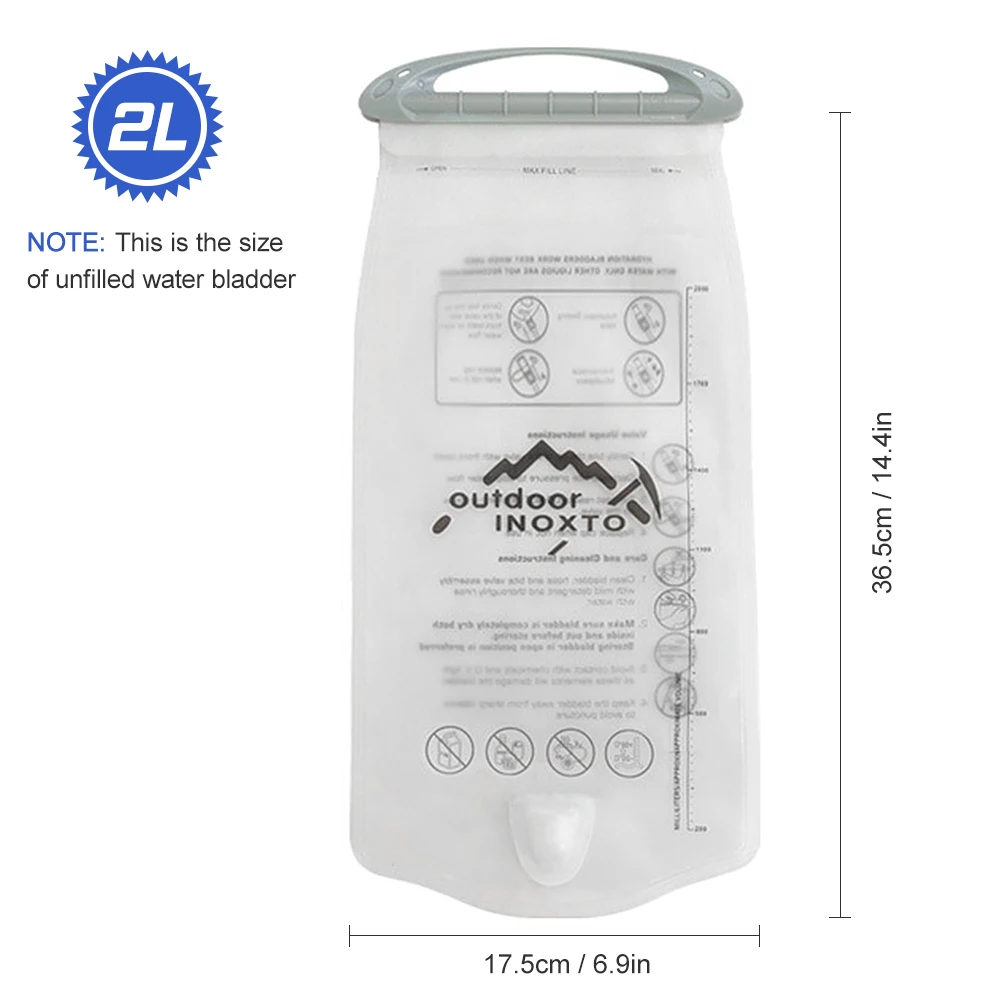 1.5L / 2L Hydration Bladder Leakproof Water Reservoir Water Bladder for Hydration Backpack Storage Bag for Hiking Running