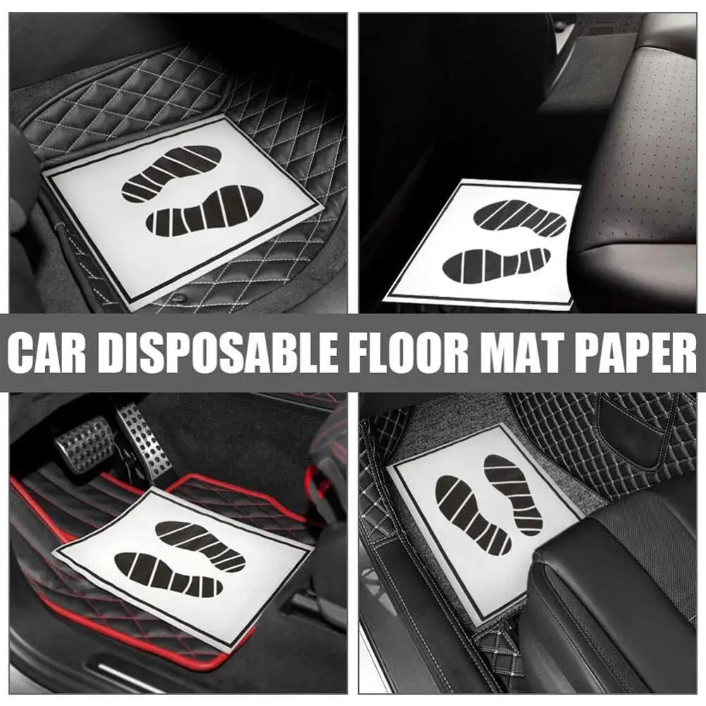 25/50/100Pcs Disposable Car Foot Mats Portable Paper Vehicle Foot Pads For Protection Disposable Car Mat Paper Anti-dirty Mat