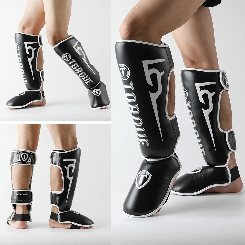 TORQUE Boxing Shin Guards Thicker Adult Protection Ankle Protectors Leggings Equipment Martial Arts Muay Thai Taekwondo shin guard pads,kickboxing shin guards
