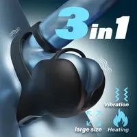 Vibrierender Penisring, verstellbare Heizung, Penisring-Vibrator mit Hoden- und Perineumstimulator, APP, Penis-Vibrator, männliches Erwachsenenspielzeug 2