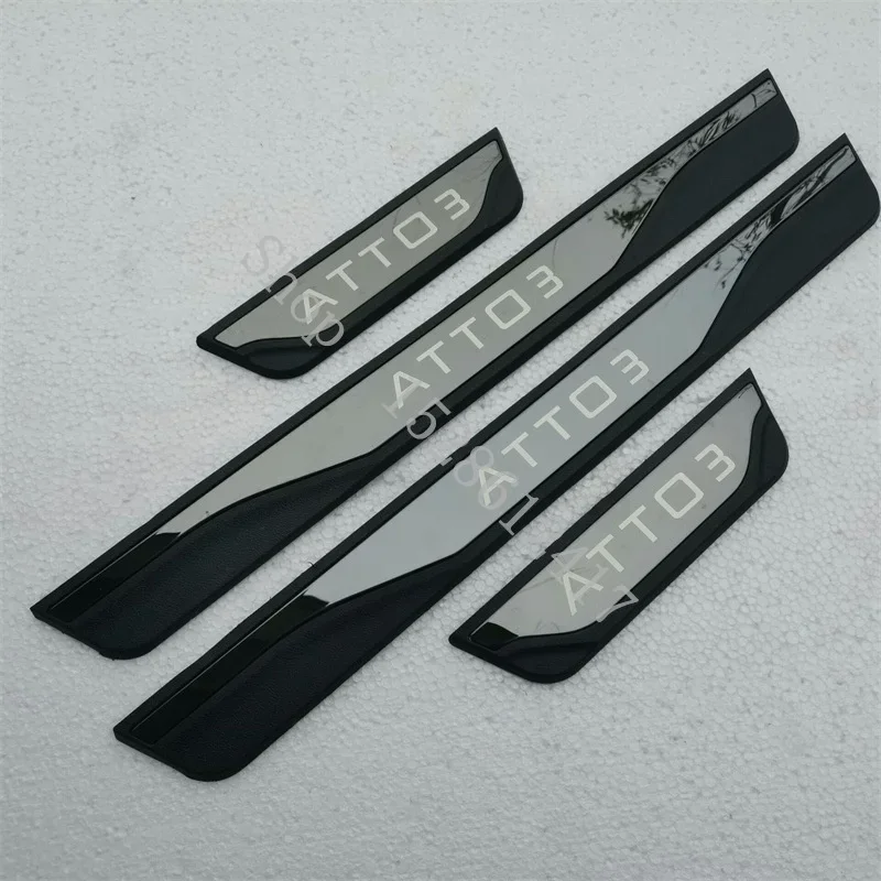 

For BYD ATTO 3 YUAN Plus Plastic Stainless Steel Car Accessories Styling Auto Door Sill Pedal Welcome Scuff Plate Cover