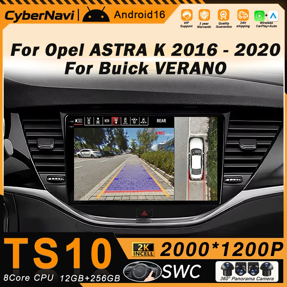 Android Auto Carplay para Opel Astra K 2015 2016 - 2020 Radio de coche Reproductor multimedia de video DSP Bluetooth WIFI+4G BT GPS Navegación 1