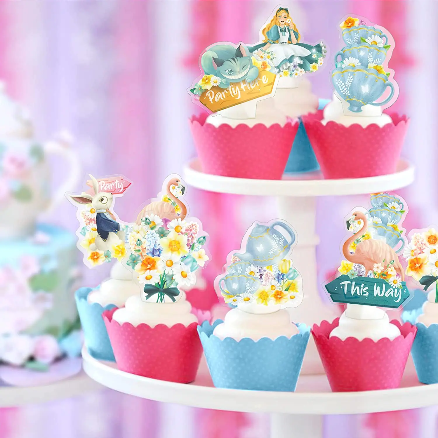 8 Pezzi Girls Cupcake Topper, Glitter Rose Fashion Cake Topper Per Feste Di Compleanno, Addio Al Celibato - Foto 7