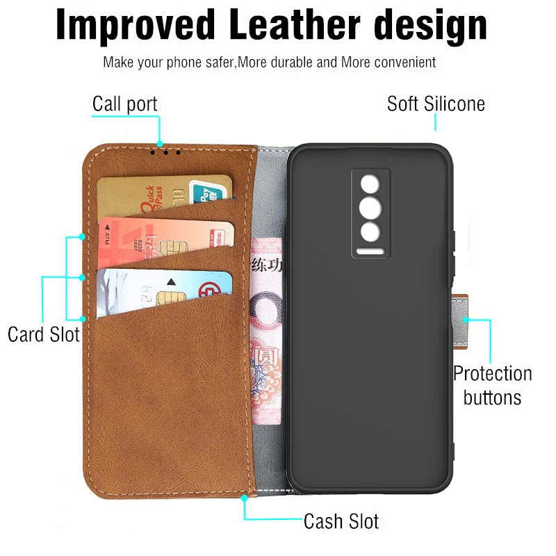 Elegant Flip Leather Wallet Phone Case - Premium Protective Cover and Stylish Shell Bag