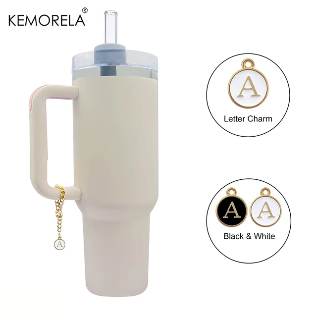 NQEUEPN Catena Decorativa Per Tazze Stanley - Con Ciondoli Lettere, Farfalle E Nappa | Per 40oz - Foto 7