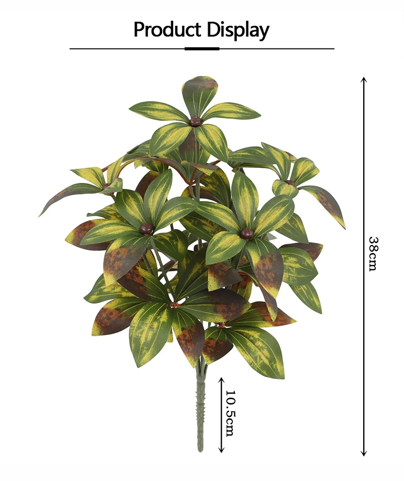 Artificial Bunches Plants Holly Leaf Branch Flower Arrangement Wedding Garden Home Indoor