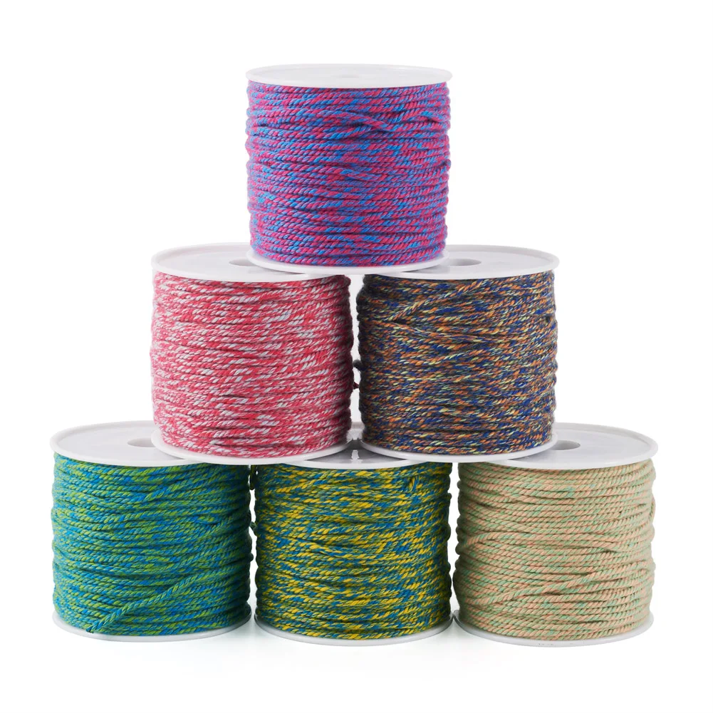 

6 Rolls 20m/Roll 1.2mm Cotton Braid Thread Cord String for Diy Beading Bracelet Necklace Jewelry Making Findings