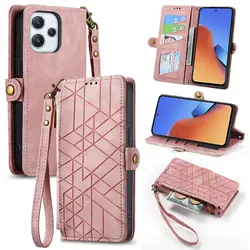 Leather Flip Cover Wrist Strap Wallet Case - Samsung Galaxy A25E (Pink)