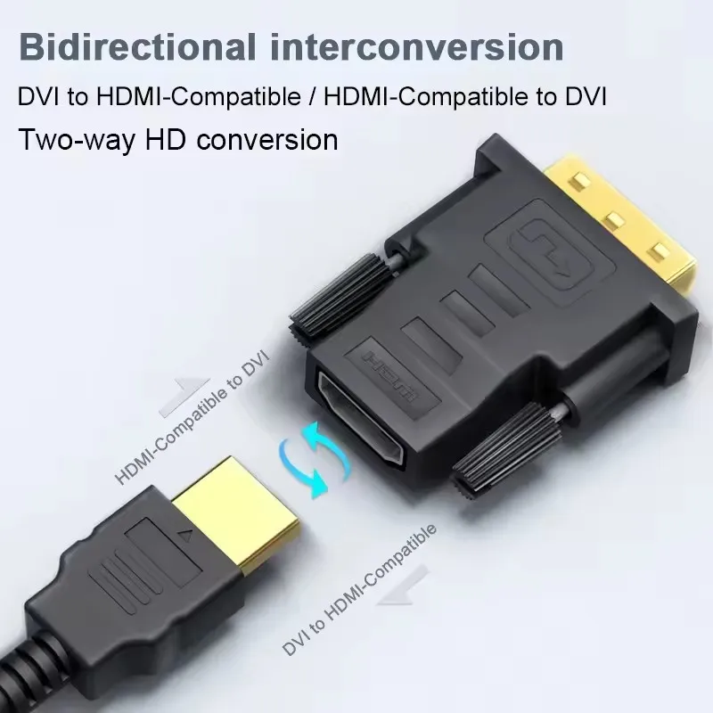 1080P DVI to HDMI-compatible adapter cable DVI male to female HDTV bi-directional connector converter for PC laptop TV box PS3 4