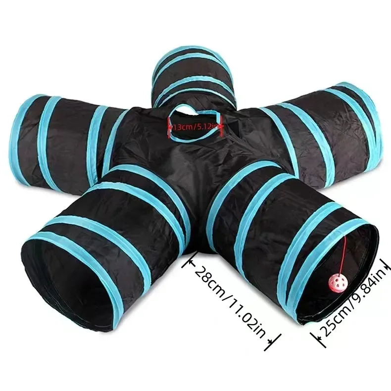 Wear-resistant Cat Play Tunnel Foldable Pet Animal Tunnels with Crinkle Playing Toy for Cats Guinea Pig Rabbits Funny Cat Supply 7