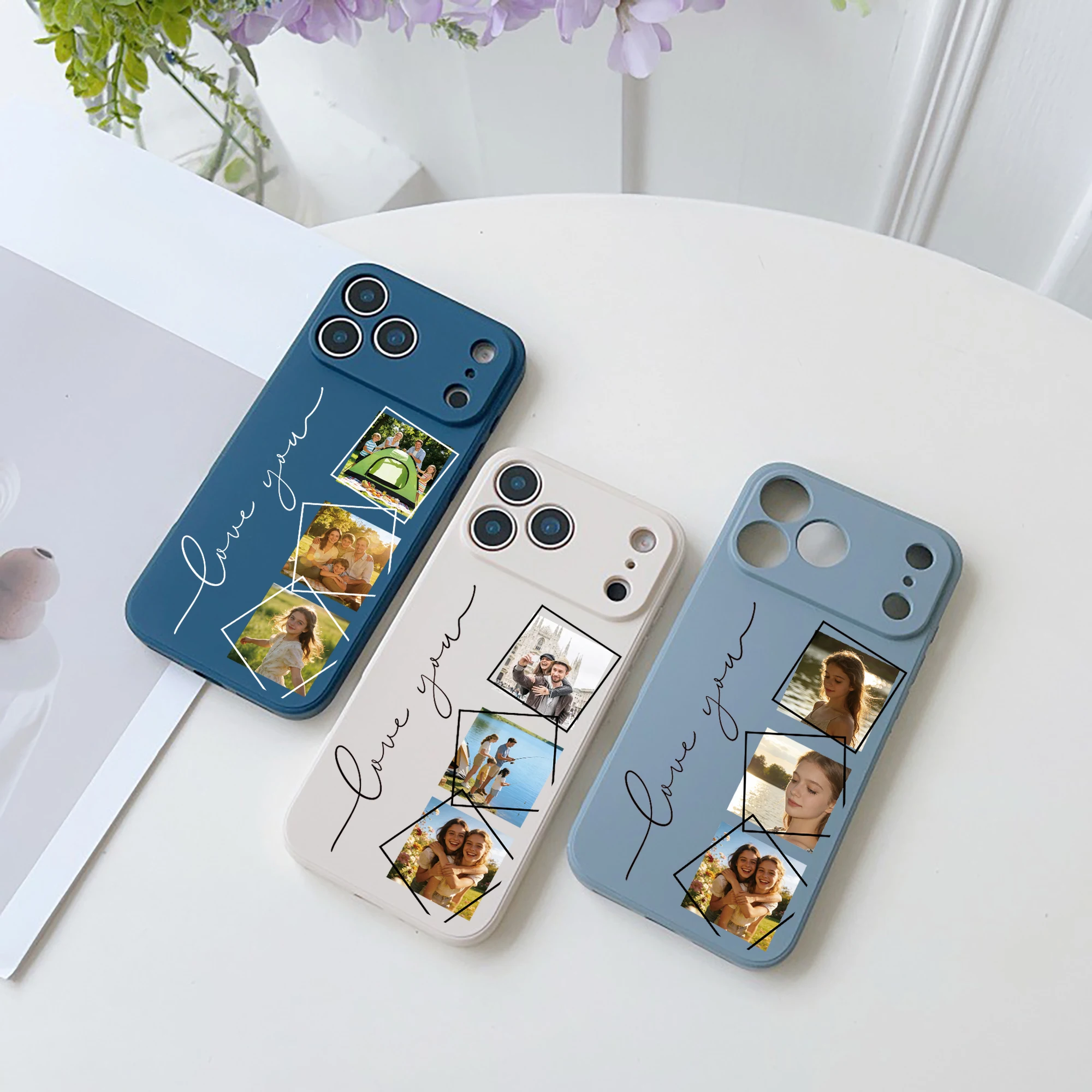 Custom Three or Four Photos Family Friends Couple Case for thumbnail 10