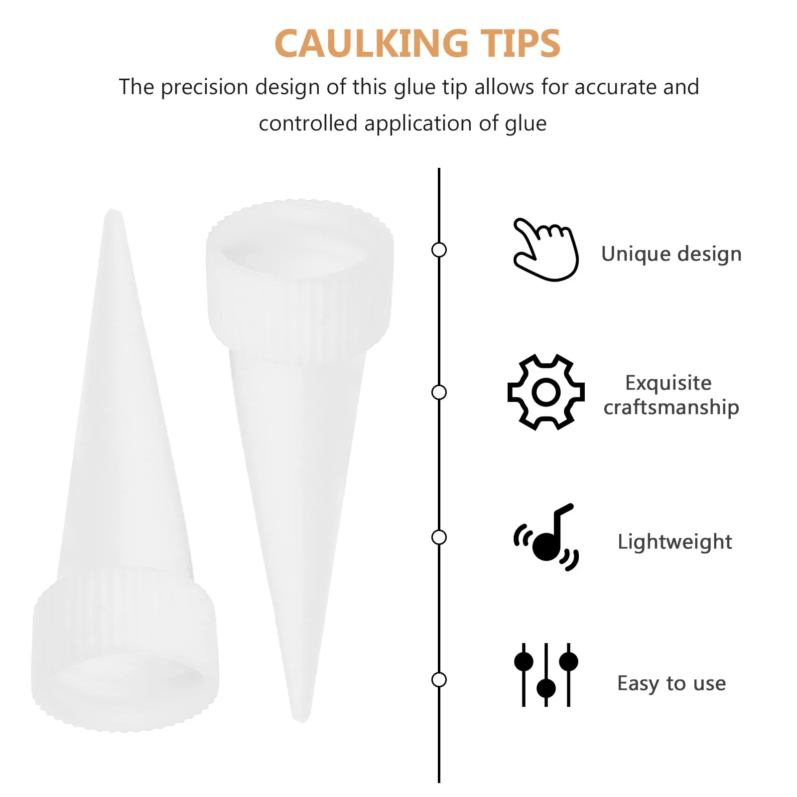 100Pcs 정밀 접착제 팁 코킹 노즐 세트 좁은 공간을 위한 플라스틱 유연한 코킹 어플리케이터 외부 벽 정확한 작업용