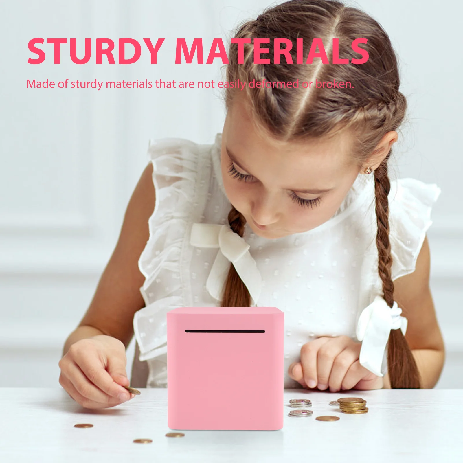 Piggy Bank Girls Home Supplies Stainless Steel Money Coin For Adults Child 5