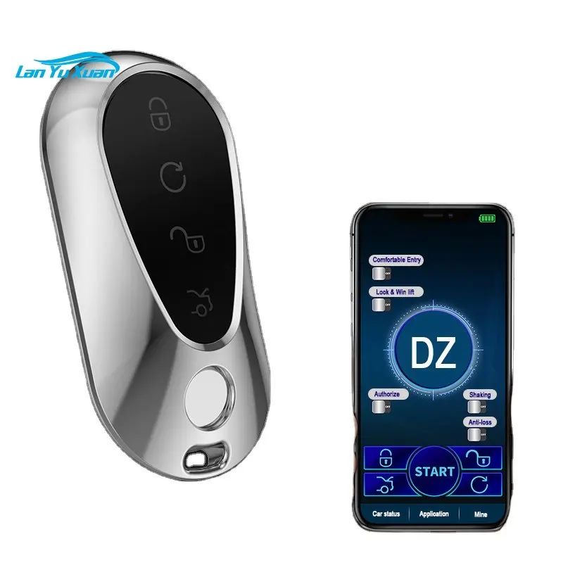 

drop shipping APP control mobile pre heat warm up remote open trunk car smart key with function