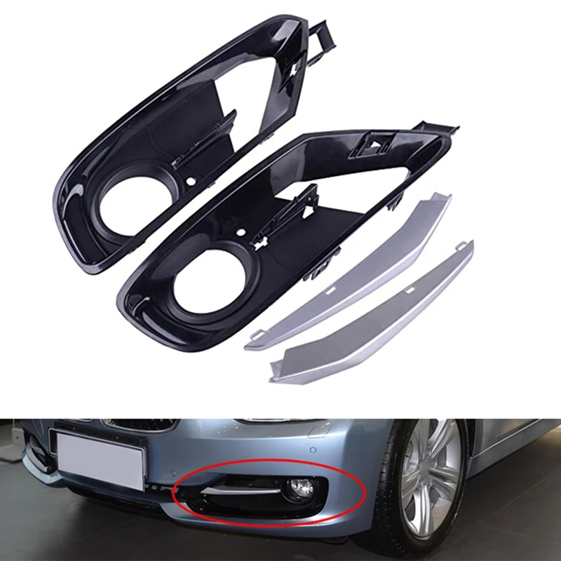 

Front Bumper Fog Light Grille Cover Trim Fit For-BMW 3 Series F30/F31 2012-2015 51117300739 51117300740