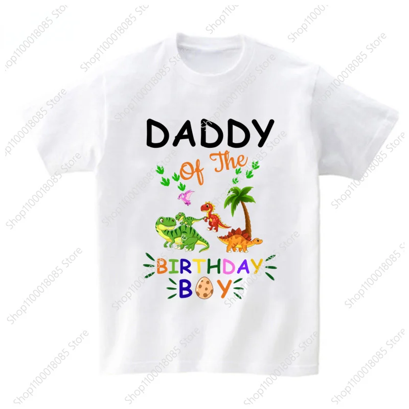 Family Matching Dinosaur Birthday Party T Shirts Personalized Daddy Mommy Dino Outfits Boys Any Name My Kids Shirt Clothes 3
