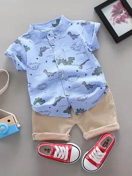Dinosaur Print Summer Shorts Set 1