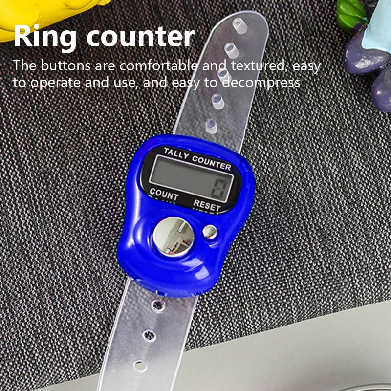 1PC Mini Household Electronic Counter Hand Tally Clicker Counter Ring Digital Counters Stroke Contador for Pray Soccer Exercise