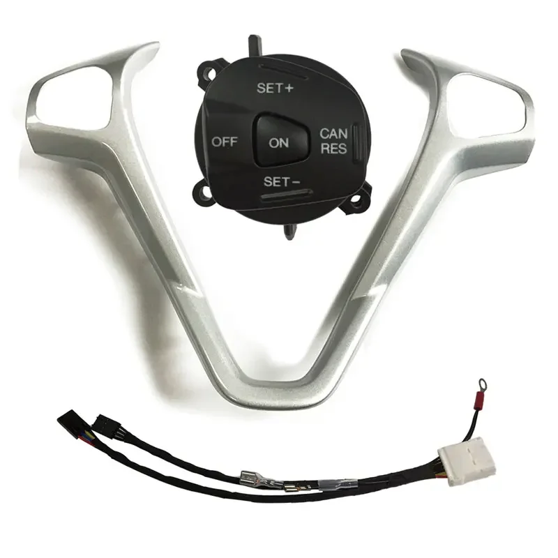 

Car Steering Wheel Button Blue LED Cruise Control Switch Panel Frame Cable accessories for ford fiesta mk7 mk8 st ecosport 2013