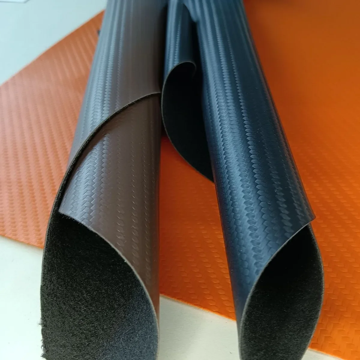 Ultra Soft Double Needle Pulling Bottom Carbon Fiber PVC Leather Steering Wheel Cover Interior Decoration Black Cloth