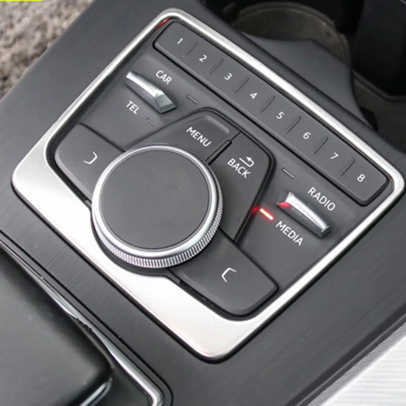 

Отделка для центральной консоли автомобиля, отделка для Audi A4 B9 A5 2016-2021, хромированные модифицированные аксессуары