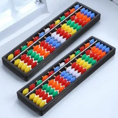 2Pcs 휴대용 플라스틱 주판 어린이를위한 중국 스타일 수학 구슬 카운터 학습 계산 도구 학교 사무실 홈 교육