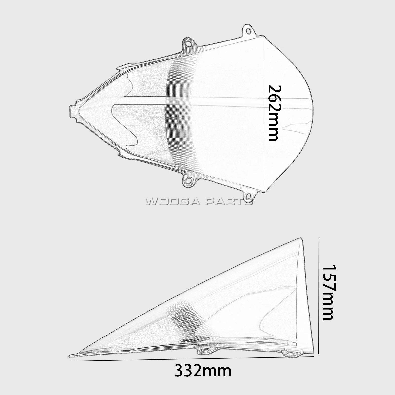 Wooga cbr650r race hohe windschutz scheibe für honda cbr650r 2014-2018 sport touring windschutz scheibe doppel blasen ab weiser serie cbr 650r – Detail 6