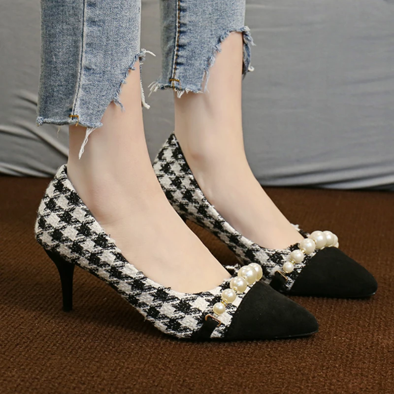 evening shoes with pearls