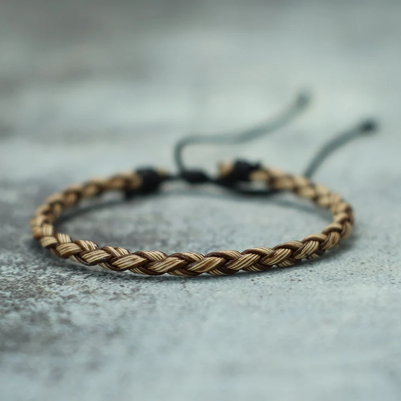 Genuine Leather Men Bracelet Adjustable Vintage Accessories