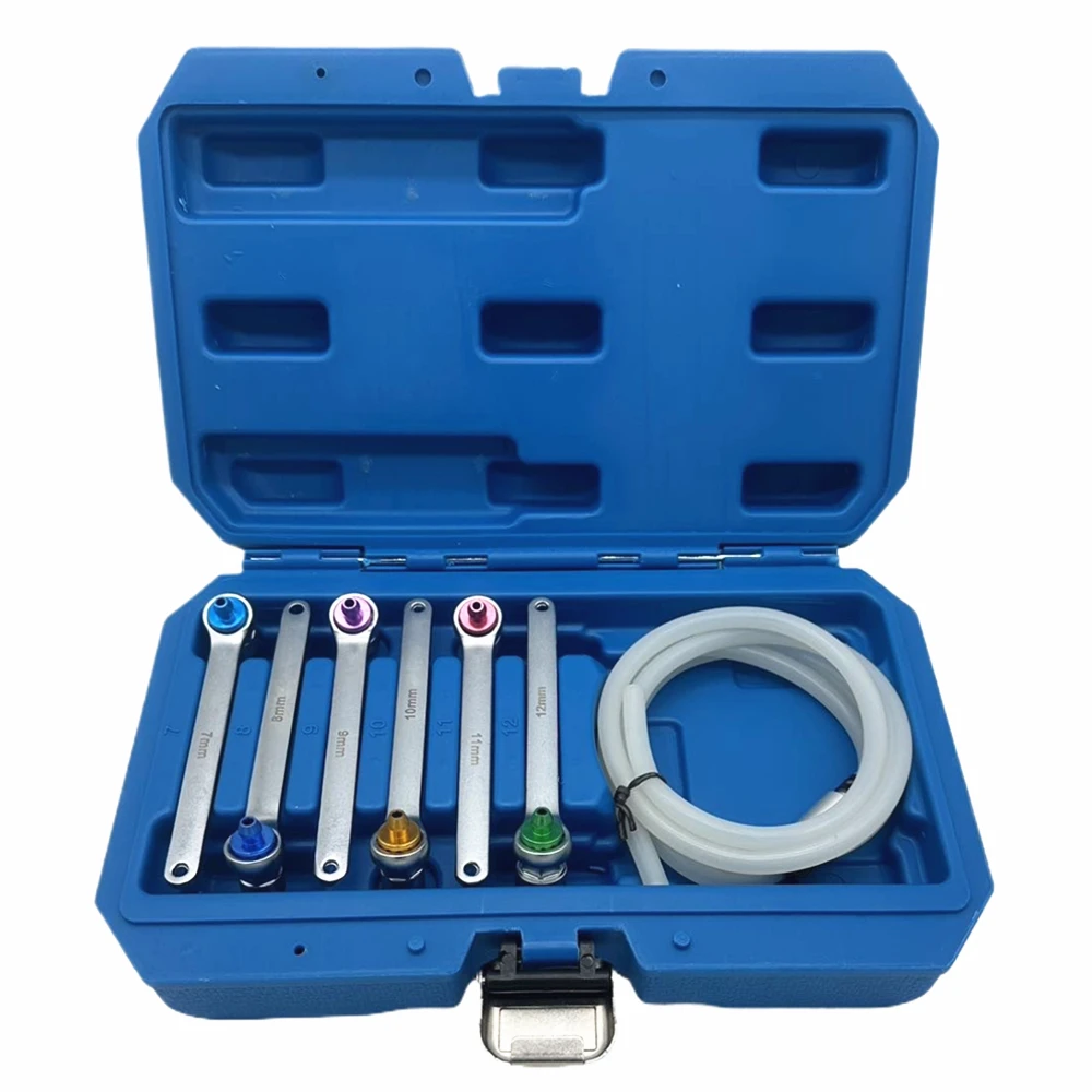 6Pc Set Di Tubi Di Spurgo Dei Freni Chiave E Valvola Di Ritegno Set 6 Punto
