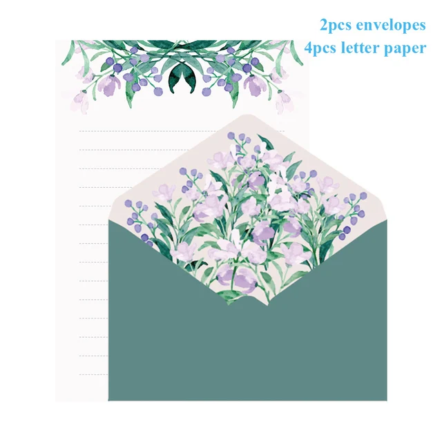 thumbnail image 1 of Juego de 6 sobres de papel para cartas, con diseño de flores, papelería kawaii, sobres para tarjetas de felicitación de boda, sobres para invitaciones, suministros para fiestas, 1 of 5