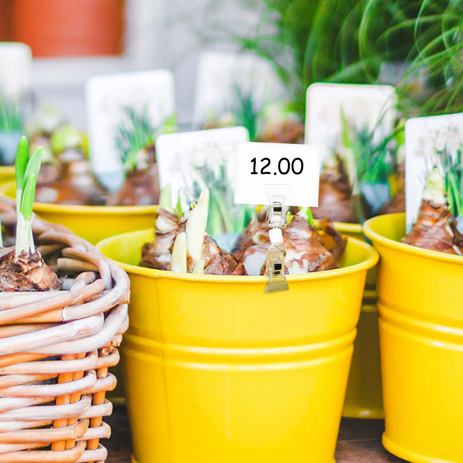 40Pcs 사인 클립 회전식 강력 클램프 가격표용 양면 디스플레이 클립 소매용 홀더 사인 홀더 선반 라벨 홀더