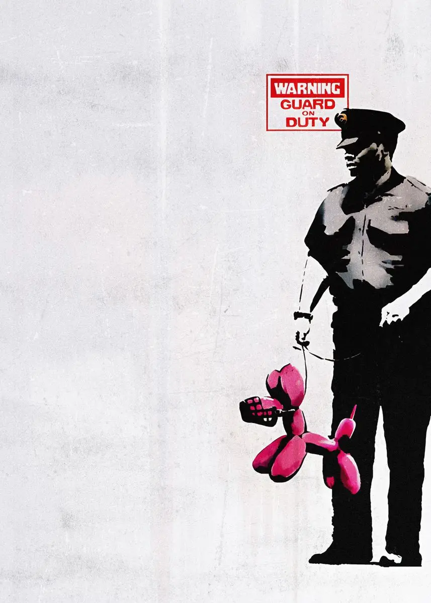Street Graffiti Canvas Wall Art: Balloon Girl & Playful Monkey Poster