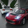 1:24 Tesla Roadster Alloy Sports Car Model Diecasts Metal Toy Racing Vehicles Car Model Simulation Sound and Light Gift 5