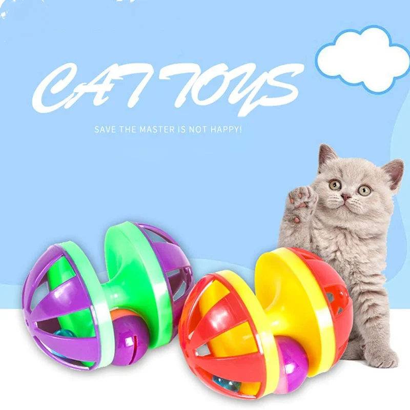 

Cat Toy With Bell Cat Pounce Jinggle Ball Hollow Cat Jingle Balls Interactive Cat Toys Kitten Chasing Toys For Kitten Cats