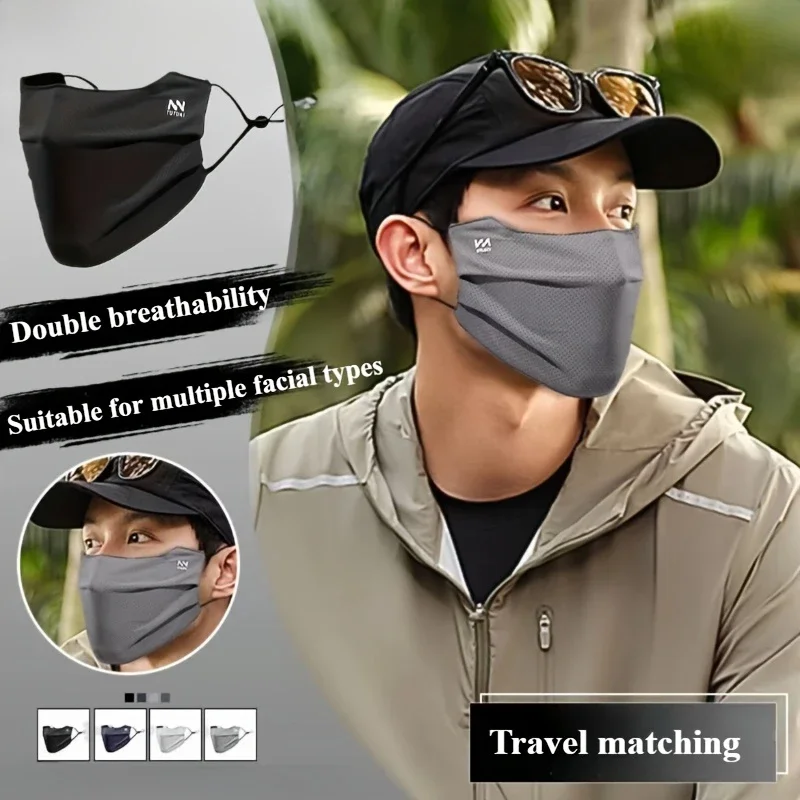 Sun Protection Face Mask For Outdoor Sports Cycling Hiking Running Men and Women Breathable Ice Silk Lightweight Face Cover