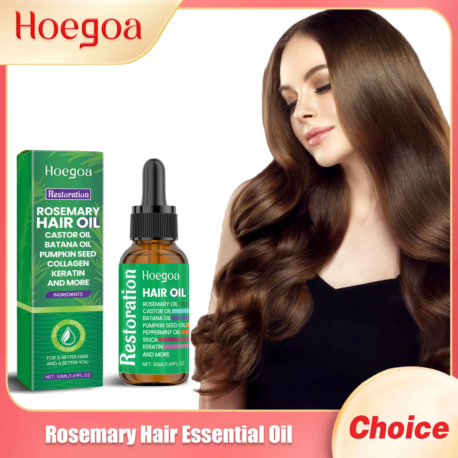Rosemary Hair Essential Oil Prevent Hair Loss Repair Damaged Dry Hairs Nourish Smooth Strengthening Care Oil Products 50ml