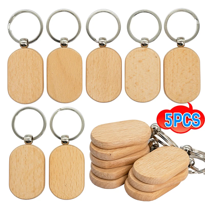 

Round Heart Wood Keychain Blanks DIY Painting Wooden Key Chain Blanks Unfinished Wooden Key Ring Key Tag Gifts