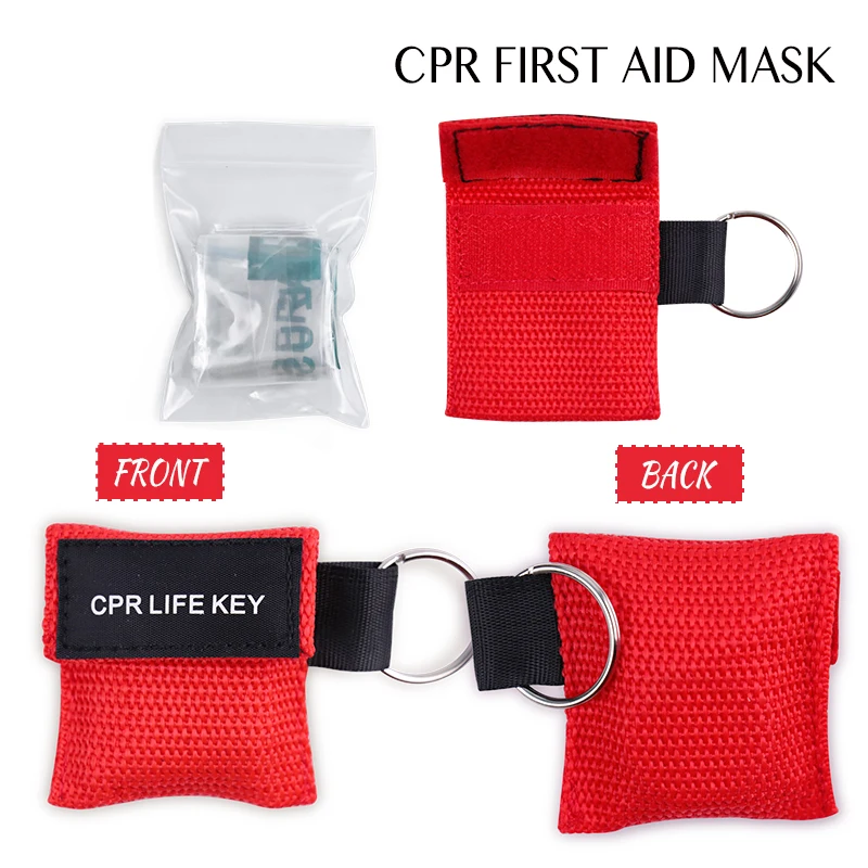 Pack of Disposable CPR Masks with One-Way Valve for Emergency Resuscitation and First Aid