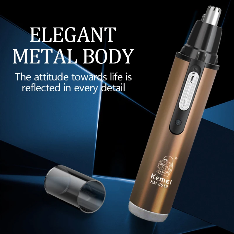 KEMEI KM-6619 electric nose hair trimmer  rechargeable LED display screen  electric nose hair trimmer  nasal cleaner ﻿
