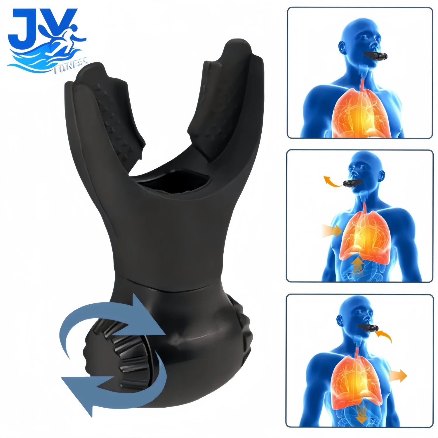 Breathing Exercise Device Breathers Trainers Exerciser with Adjustable Inspiratory/Expiratory Vibration Fitness for Wellness
