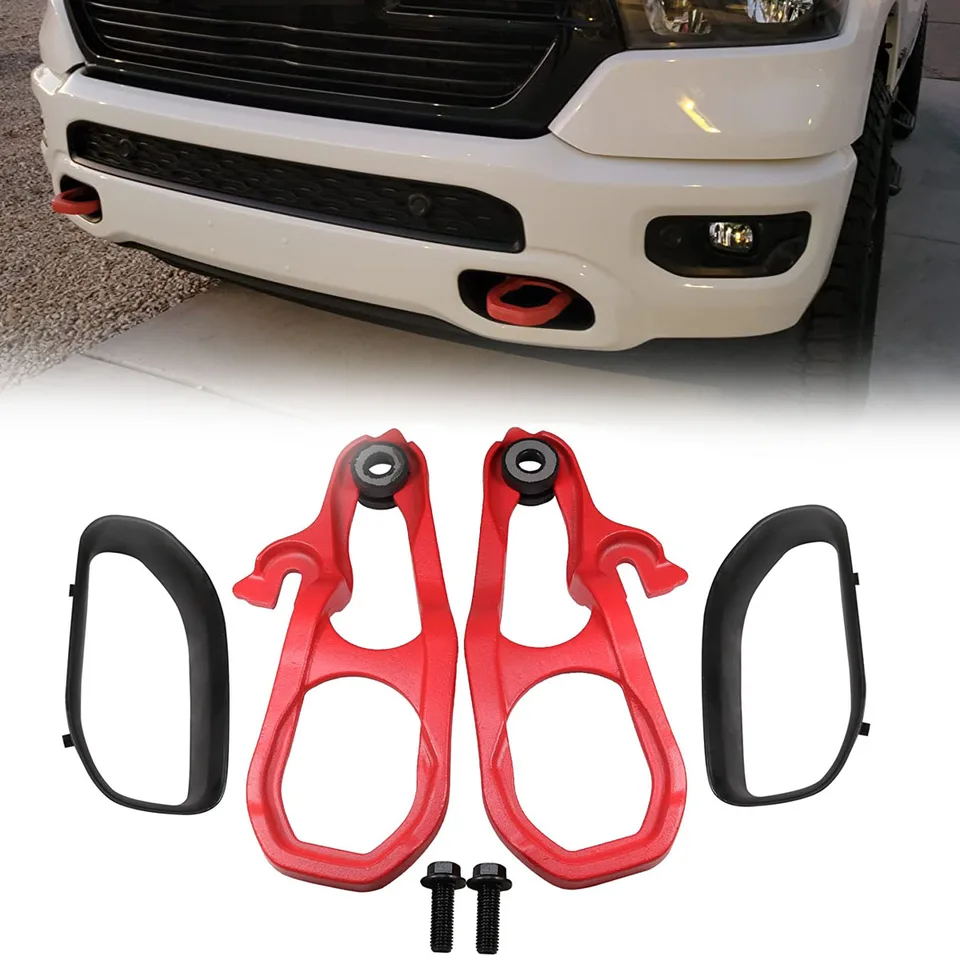 Front Bumper Tow Hitch Hook Left Right With Bezel Guard For Dodge Ram 1500  2019 2020 2021 2022 - Towing Bars - AliExpress