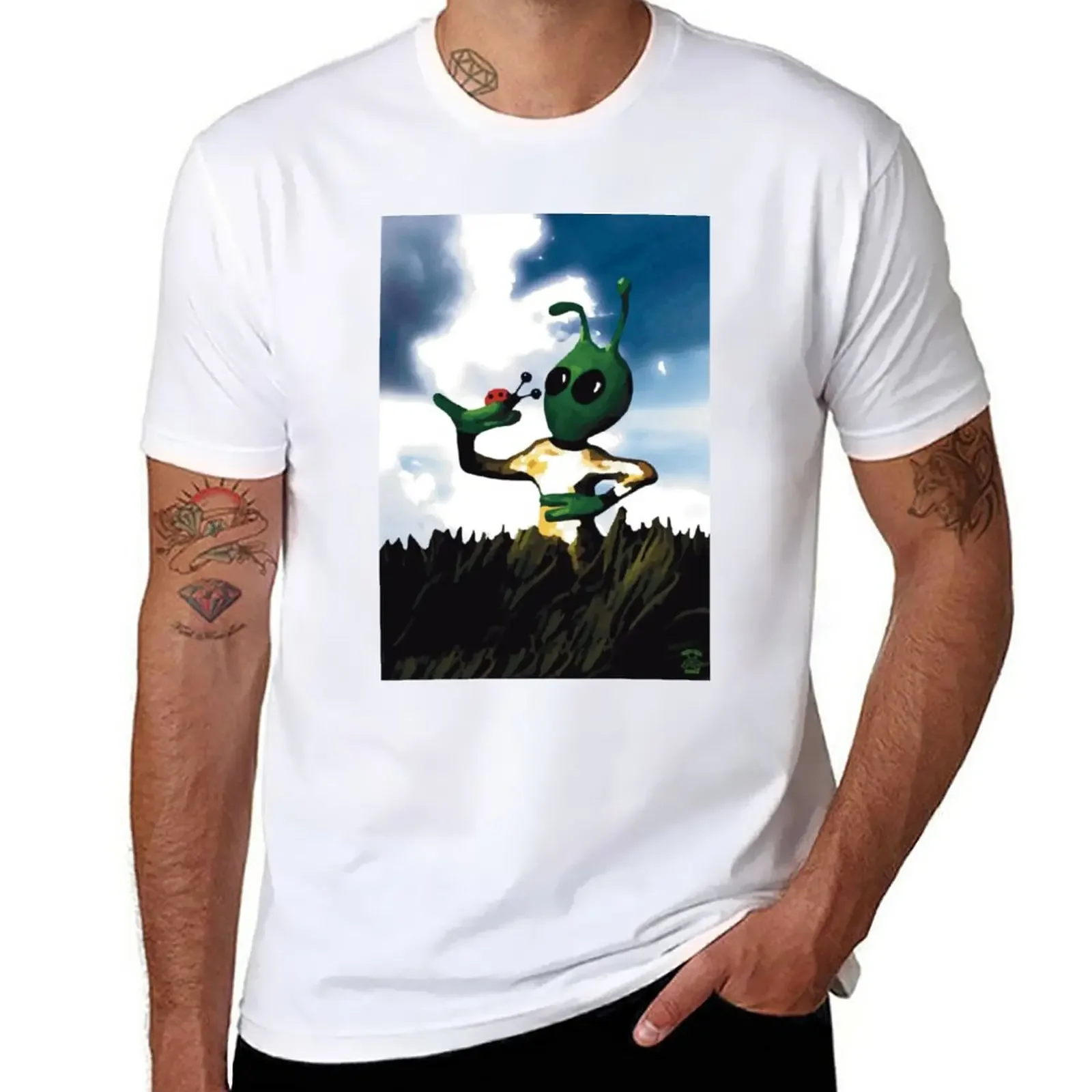 

First Contact T-Shirt cute tops animal prinfor boys quick-drying mens cotton t shirts