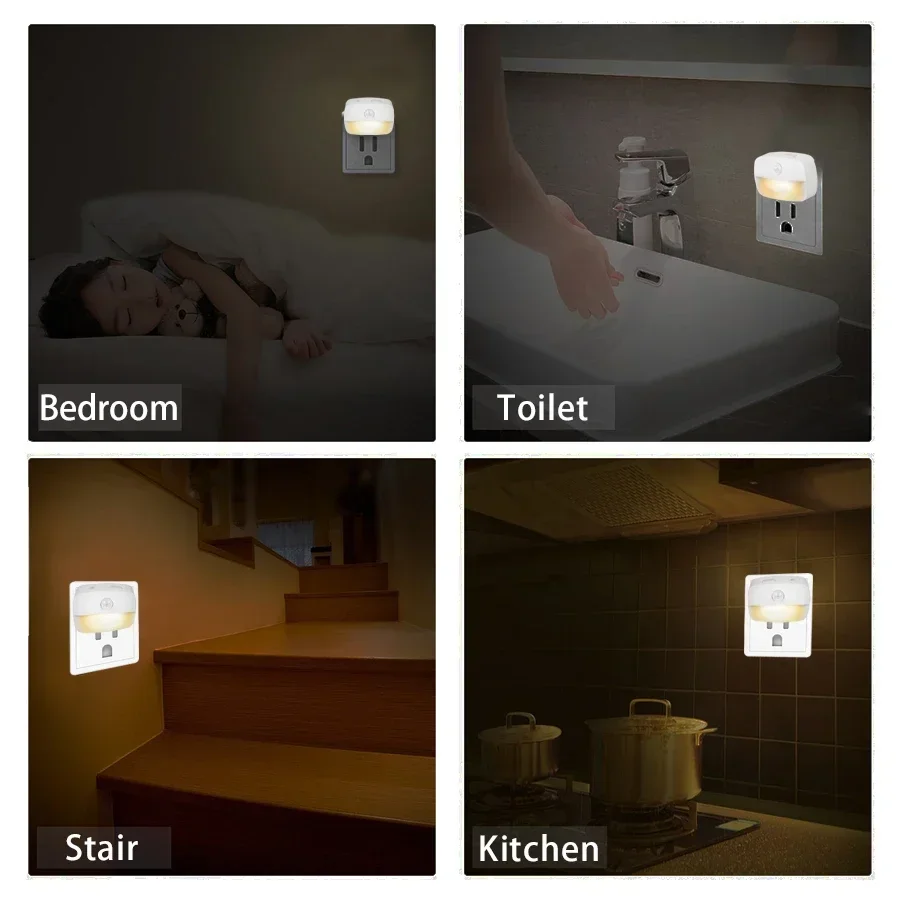 Motion Sensor Light LED Night Lights EU US Plug Lamps PIR Human Induction Lamp Nightlights For Bedroom Decor Hallway Stairs Lamp - 5