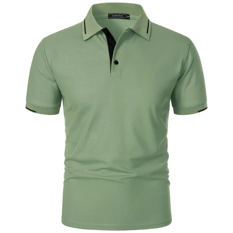 Mens Summer Classic Short Sleeve Polo Tops Button Placket Regular Fit and Solid Lightweight Casual Outdoor Pullover Topss