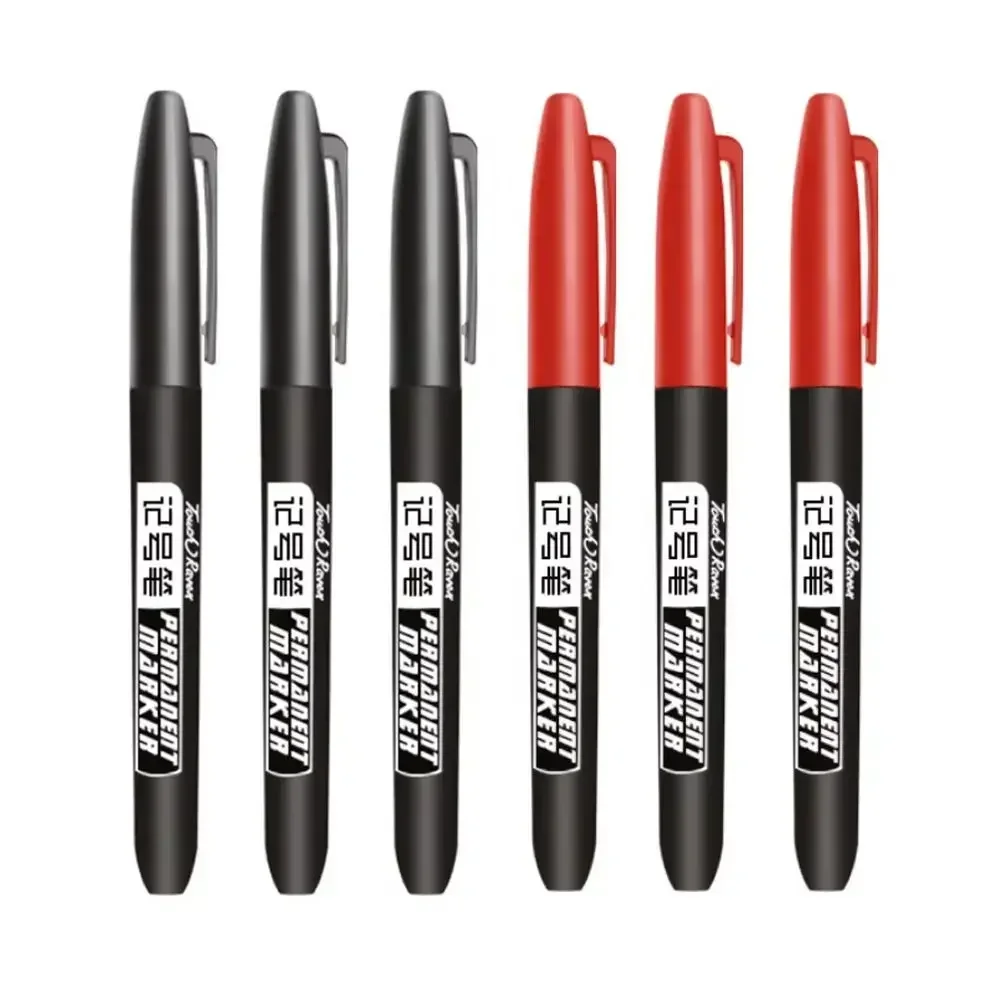 Multi-Pack Permanent Marker Set - Fine and Thick Nibs, Waterproof Ink - Black, Blue, Red