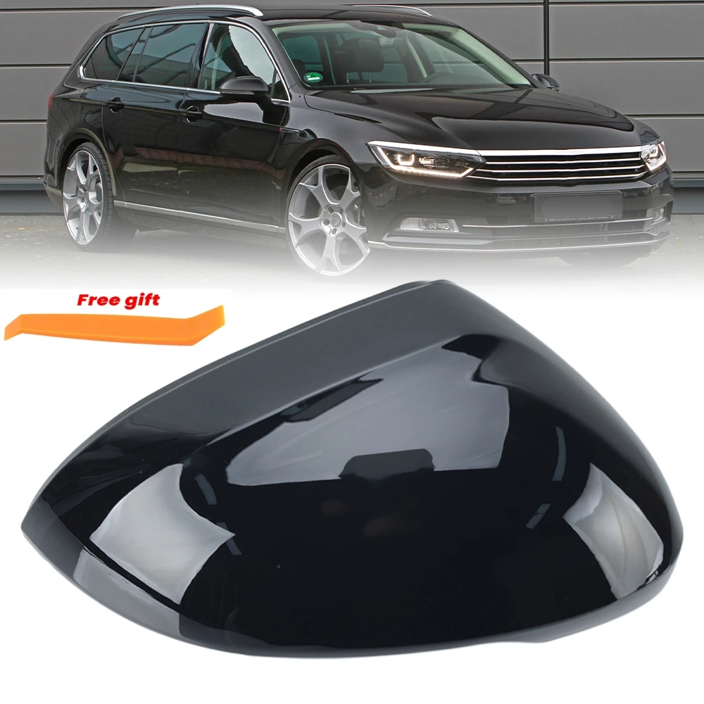 Spiegelkap 2 Stuks Zijspiegel Covers Voor Vw Passat B8 Voor Variant Voor Arteon Caps 2016 2017 2018 2019 2020 Glanzend Parel Zwart Buitenspiegelkap (Kleur : 1