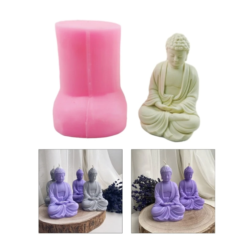 

2024 New Silicone Buddhas Statue Decoration Sculpture Gypsum Mold Resin Epoxy Clay Crafts DIY Ornament Jewelry Candle Making